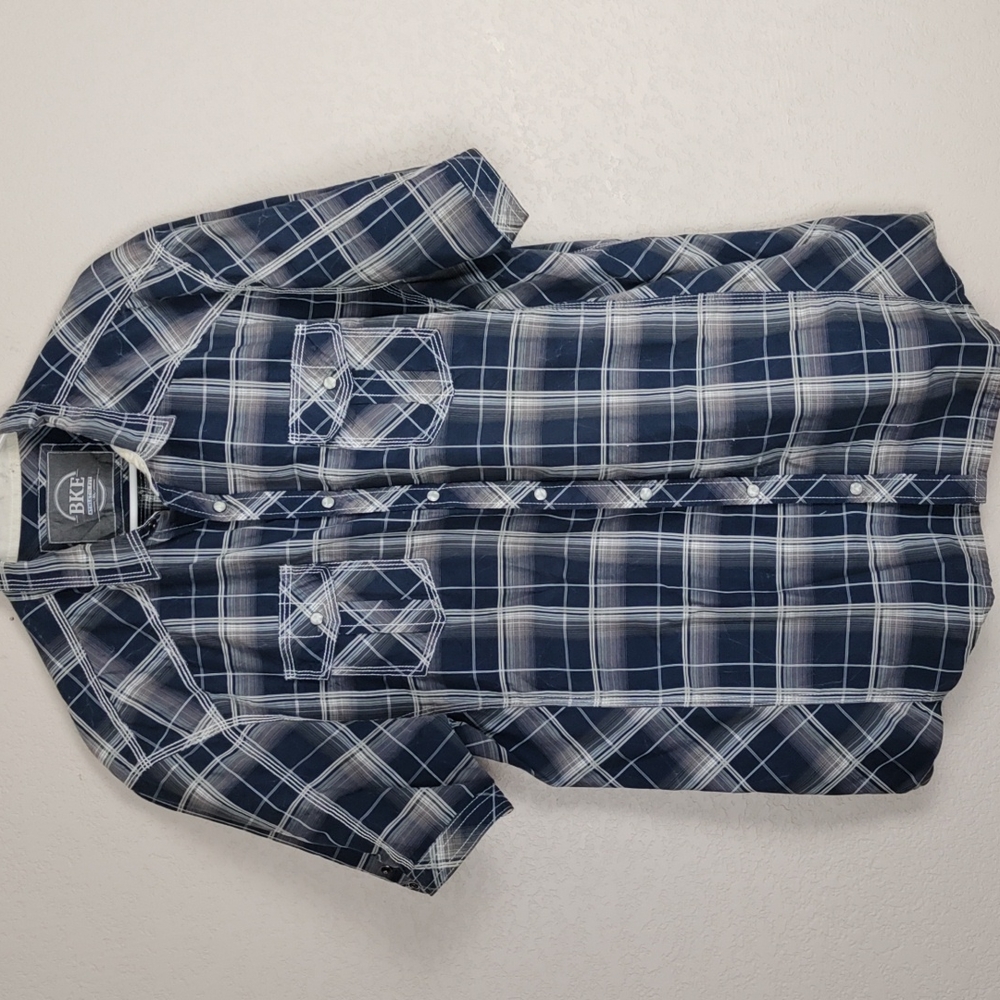 Men's XL BKE Plaid short sleeve button down shirt